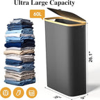 Slim Laundry Hamper, 60L Waterproof Narrow Laundry Basket - Image 2