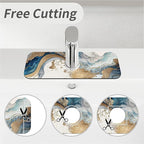 Kitchen Sink Splash Guard，Natural blue and gold marble Faucet Mat Sink - Image 5
