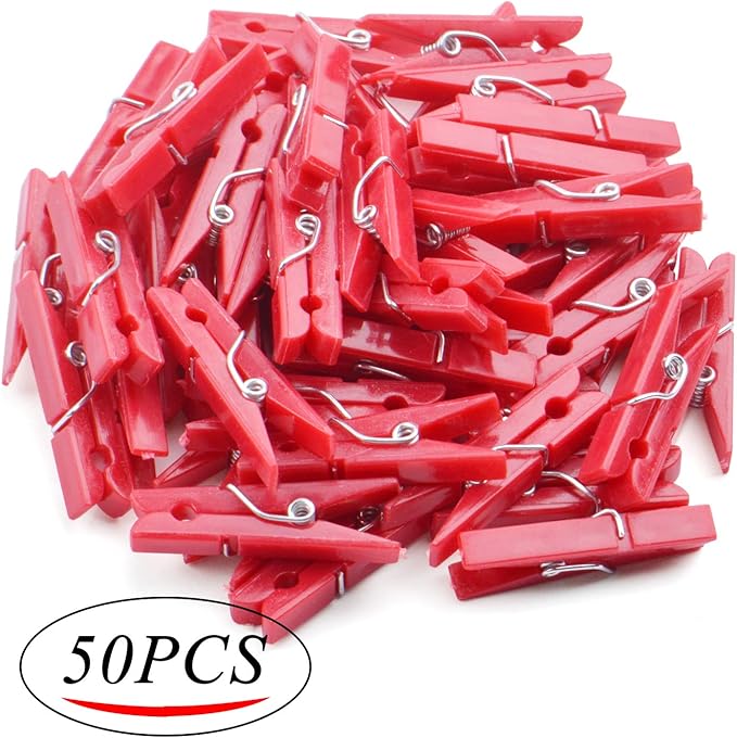 Jdesun 50 Pieces Photo Clips, Mini Plastic Picture Paper Clip Clothespins Peg - Image 2