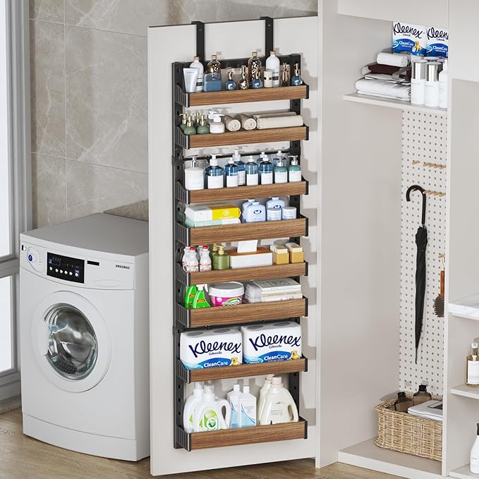 8-Tier Over The Door Pantry Organizer, Heavy-Duty Metal Wall Mount or Hanging - Image 7