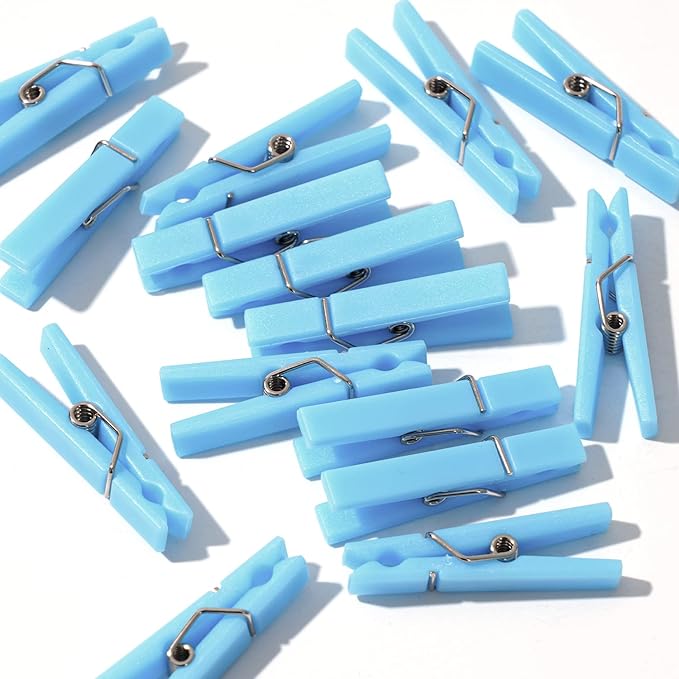 60PCS Baby Shower Clothespin Games Boy Plastic Mini Clothes Pins 1.4 inch by JUXINDAZYF