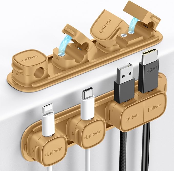 6 Pack Magnetic Cable Clips, Laitver Cord Organizer Holder Strong Adhesive Desk by Unknown