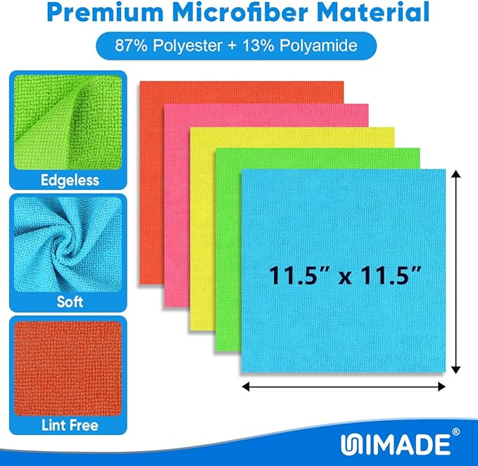 Microfiber Cleaning Cloth, 150PK Reusable Shop Rags Bulk Microfiber Cleansing - Image 2