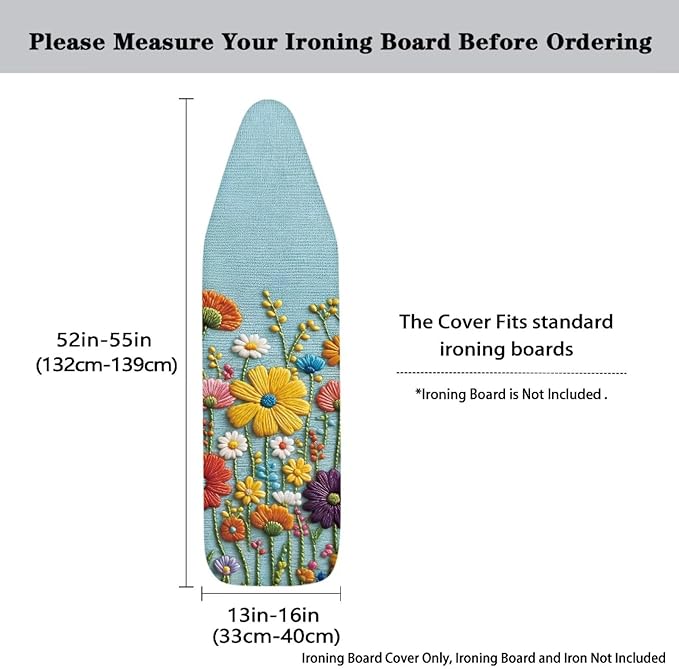 Sprowallow Colorful Daisy Ironing Board Cover Heavy Duty Iron Pad Covers Stain - Image 5