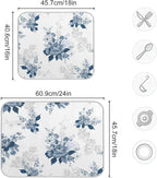 Tarity Watercolor Blue Flower Dish Drying Mat - Image 3
