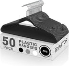 SMARTOR Plastic Hangers 50 Pack, Heavy Duty Plastic Hangers by Smartor