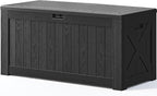 Patiowell 120 Gallon Large Deck Box, Outdoor Lockable Storage Box for Gardening Tools, Waterproof Deck Box for Patio Furniture, Black - Image 9