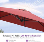 PURPLE LEAF 9 Feet Square Cantilever Umbrella Patio Umbrella with Base Outdoor Umbrella Aluminum Offset with 360-degree Rotation for Garden Deck Pool Patio Terra - Image 5