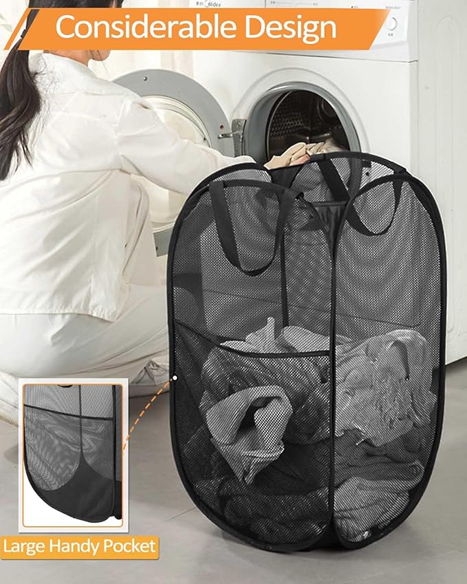 Durable Collapsible Laundry Baskets, Upgrade Foldable Pop Up Hamper - Image 5