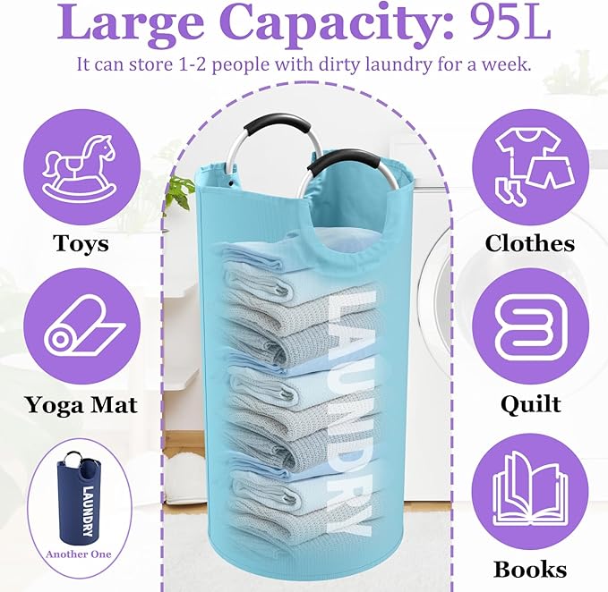 2Pcs Foldable Laundry Basket - Image 2