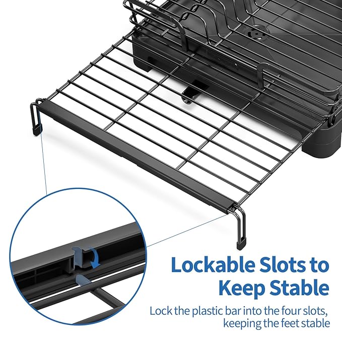 TOOLF Extendable Dish Drying Rack, 2 in 1 Multifunction Dish Rack - Image 6