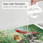 Red Bird Dish Drying Mats for Kitchen Counter, Absorbent Reversible Microfiber - Image 5