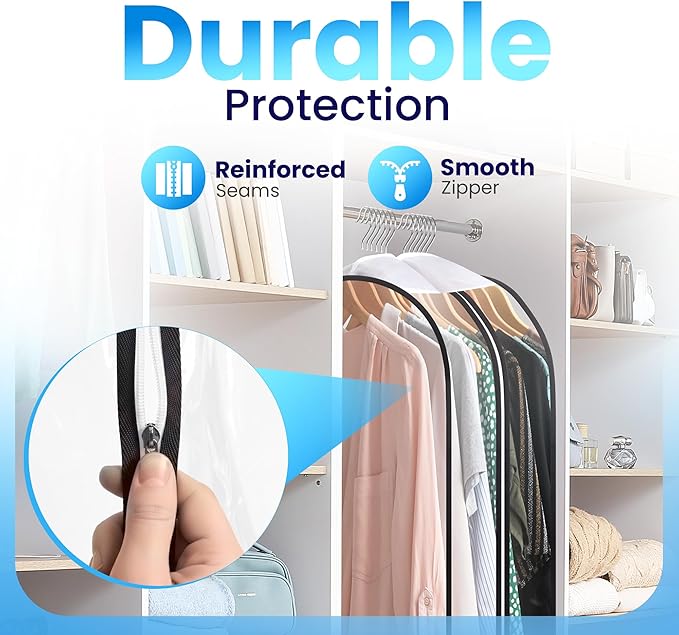Clear Garment Bags for Clothes Storage - Image 6