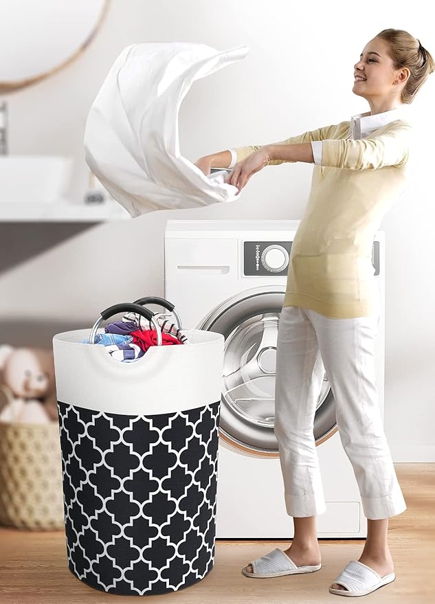 Large Laundry Basket Laundry Hamper Bag Washing Bin Clothes Bag Collapsible Tall - Image 6