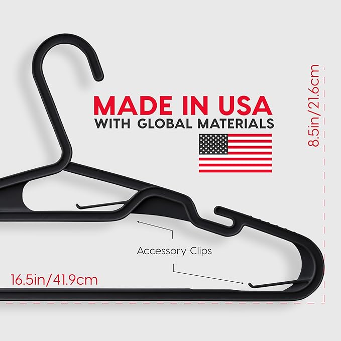 IRIS USA Lightweight Flexible Hangers 50 Pack, Made in USA, Plastic Clothes - Image 4
