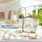 Tarity Rose Peony Poppy Hummingbirds Dish Drying Mat - Image 5
