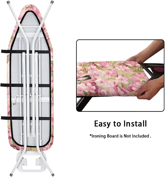 Plum Blossom Ironing Board Cover 15x54 Inch, Hummingbird Iron Board Cover - Image 4