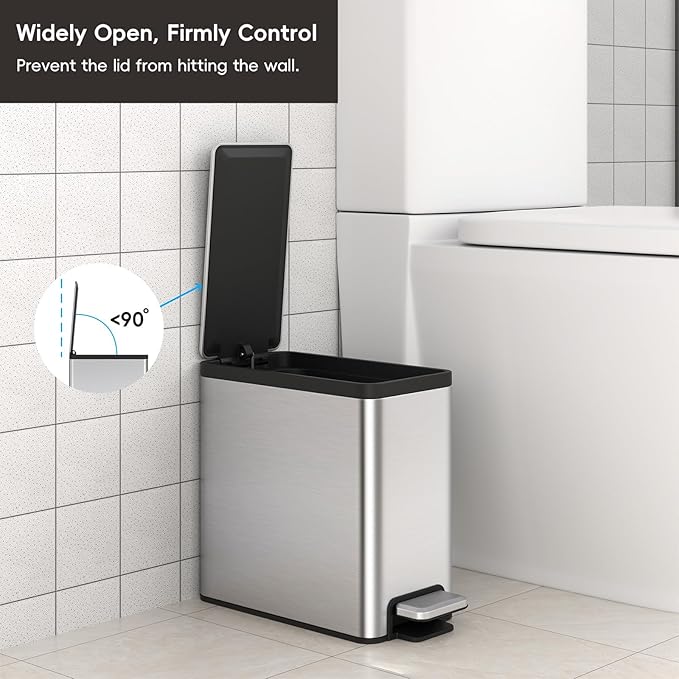 EKO Slim Small Bathroom Trash Can - Image 7