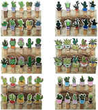 SaktopDeco 60 Counts Mini Cactus Wooden Clothespins by Unknown
