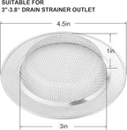 2PCS Kitchen Sink Strainer-Stainless Steel Mesh Drain Strainer, Large Wide Rim - Image 2