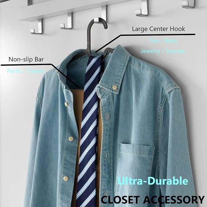 Clothes Hangers 30 Pack, Non-slip Short Neck Hanger - Image 4