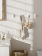 Towel Hooks for Bathrooms – 4 Pack, Smooth White Finish, T-Shaped Stainless - Image 6
