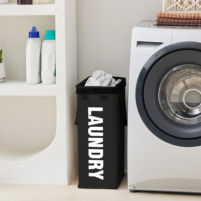Slim Laundry Hamper with Removable Inner Bag and Side Handles, 45L Small - Image 6
