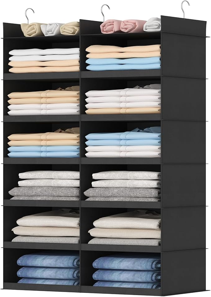 Lifewit Dual-Row Shelf Hanging Closet Organizer and Storage, Clothes Shelves by Lifewit