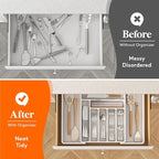 Lifewit Utensil Organizer for Kitchen Drawer, Expandable Cooking Silverware Tray - Image 8