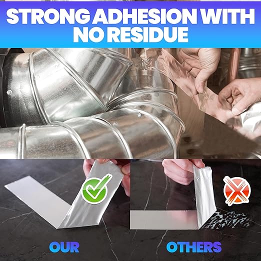 ADHES Premium Aluminum Foil Tape, 2 Inch x 210 Feet, 5Rolls Heat Proof Tape - Image 5