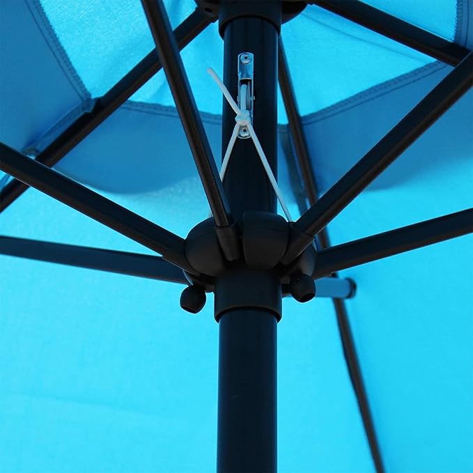 Blissun 7.5 ft Patio Umbrella, Yard Umbrella, Outdoor Market Umbrella with Push Button Tilt Crank (Light Blue) - Image 3