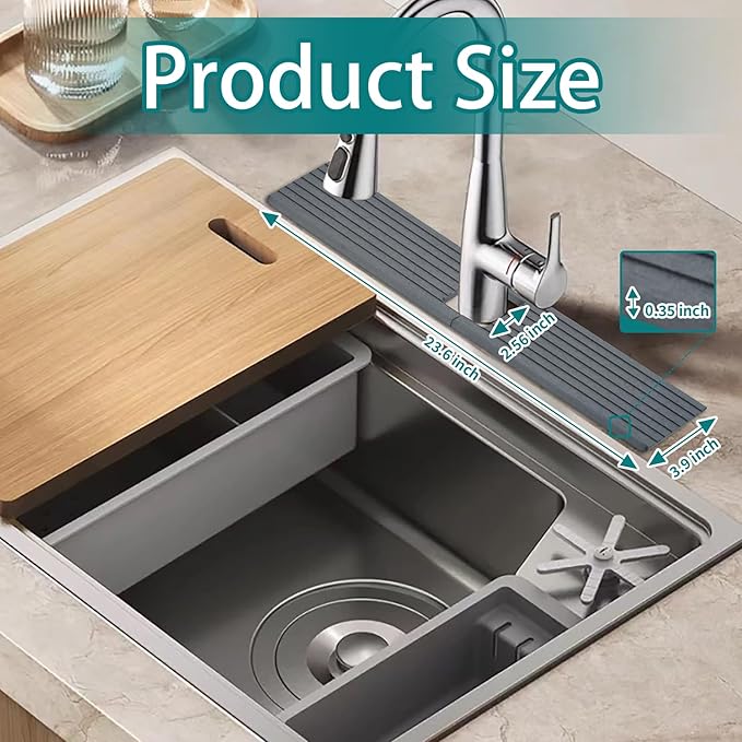 Kitchen Sink Faucet Mat, Prevents Moisture Buildup, Suitable - Image 2