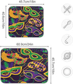 Mardi Gras Dish Drying Mat for Kitchen Mask Beads Confetti Masquerade Party - Image 3