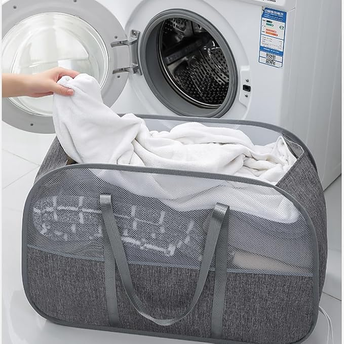 95L Collapsible Laundry Basket, Foldable Pop-Up Hamper - Image 5