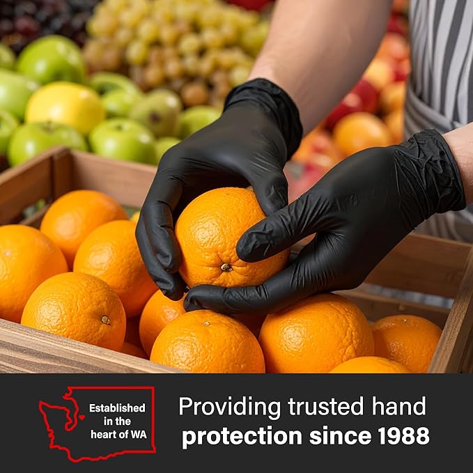 GLOVEWORKS Black Nitrile Gloves 5 Mil Disposable, Latex Free, Textured Grip - Image 3