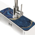 Kitchen Sink Splash Guard，Dark blue gold marble Faucet Mat Sink Gadgets-Super by ZHUZHISHAN