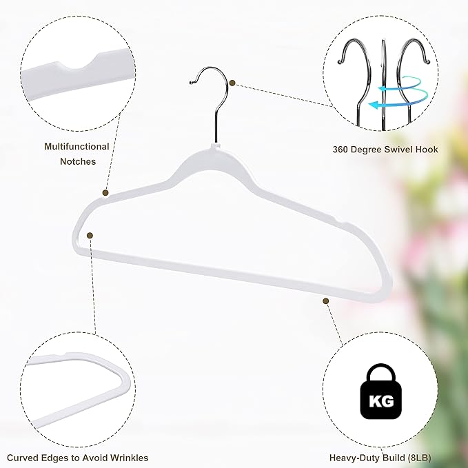 Quality Hangers 200 Pack Non-Velvet Plastic Hangers - Image 5