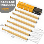 SpaceAid Bamboo Drawer Dividers Kitchen Adjustable Drawer Organizers, - Image 2
