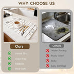 Stone Dish Drying Mat, Complete 4-Piece Set - Image 6
