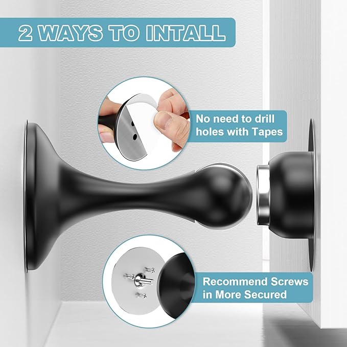Magnetic Door Stoppers 6 Pack, Stainless Steel Door Stops - Image 4