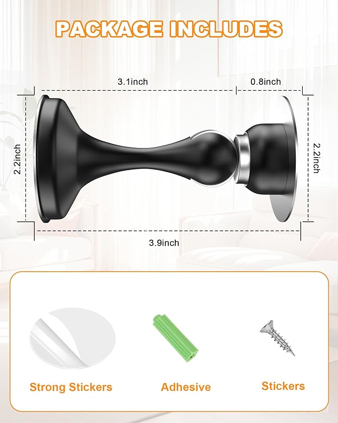Crosize Magnetic Door Stoppers 8 Pack, Stainless Steel Door Stops - Image 5