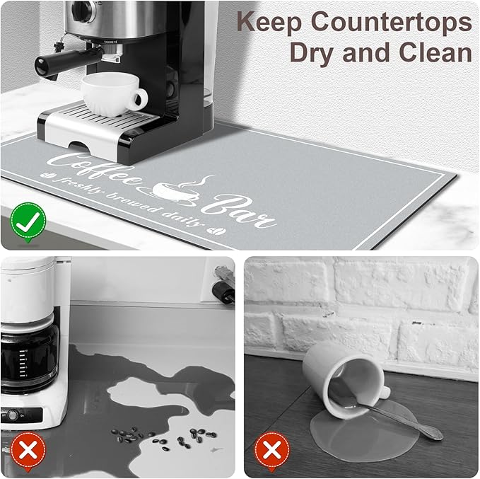 Absorbent Coffee Mat, Fashion Dish Drying Mat - Image 3