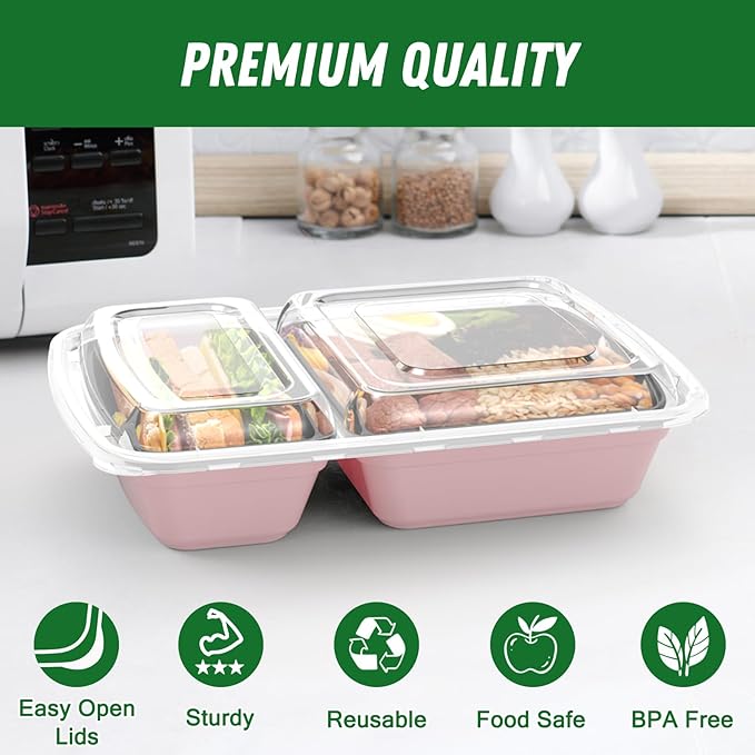 50 Pack 28 oz Meal Prep Containers Reusable - Image 3