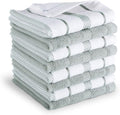 KitchenAid Albany Dishcloth 8 Pack Set, Matte Grey/White by KitchenAid