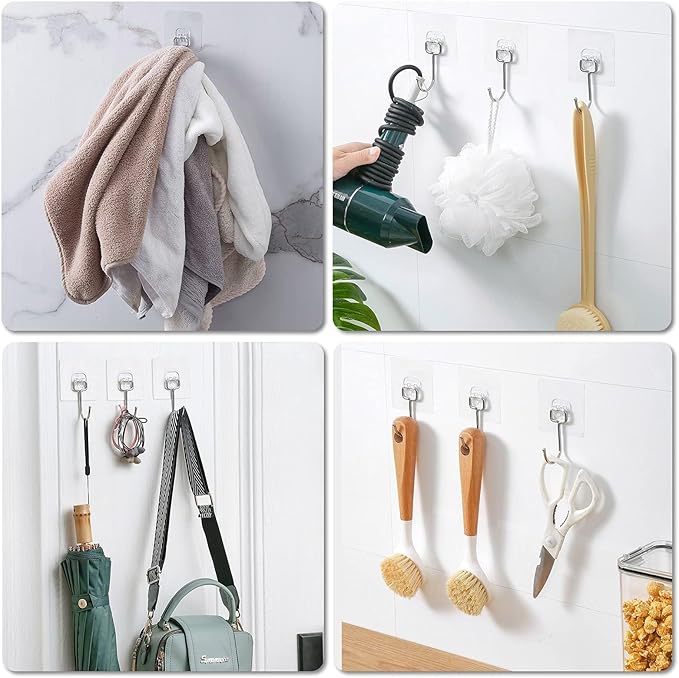Large Adhesive Hooks, Transparent Waterproof Oil-Proof and Rustproof, Towel and - Image 5