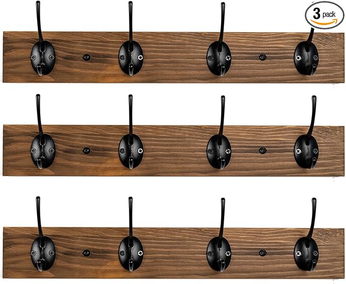 Coat Hooks Wall Mounted, Wooden Hat Rack by VERTORGAN