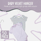 50 Premium Velvet Baby Hangers 11.8" Inch Non-Slip Infant, Ultra Slim - Image 2
