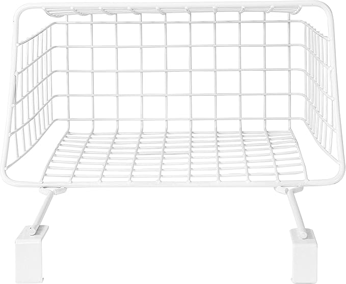Spectrum Large Over Cabinet Door Organizer White Wire Storage Basket - Image 6