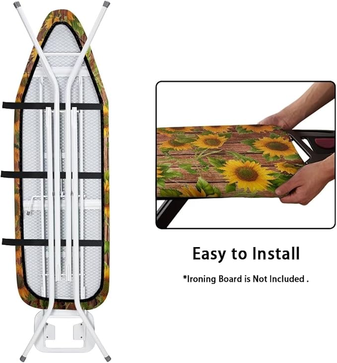 Sunflower Ironing Board Cover, Heavy Duty Padded Standard Size, Resist - Image 4