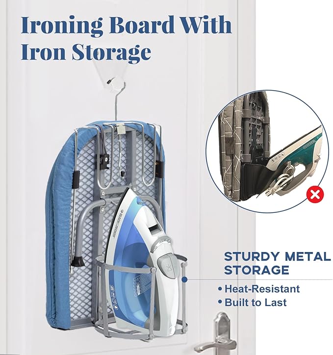 Metal Foldable Iron Board with Iron Holder, RAINHOL Small Ironing Board - Image 3